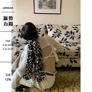 毛衣外套女 百搭露背性感打底外穿针织开衫 LONSLAN 2023秋冬新款