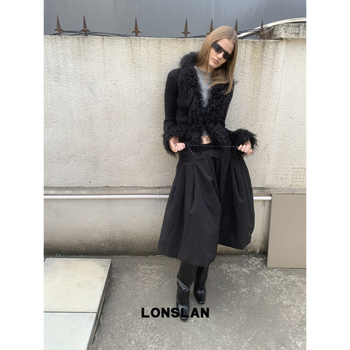 LONSLAN 24WINTER 11/10 20:00NEW 羊羔毛翻领针织开衫
