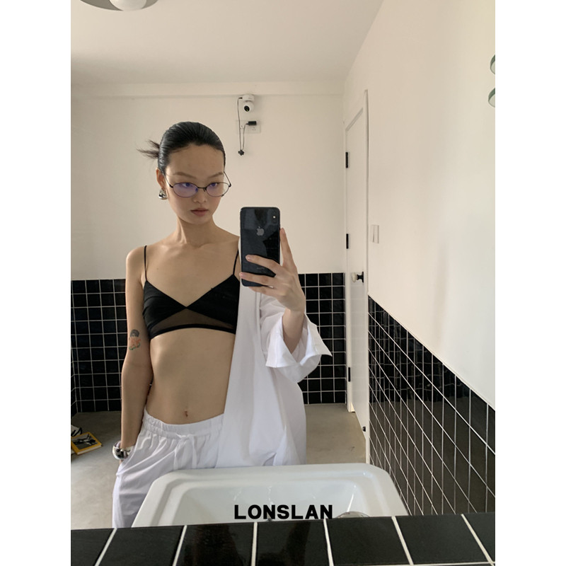 LONSLAN 2025春夏新款 糖果多色可选网纱拼接内搭度假小背心内衣