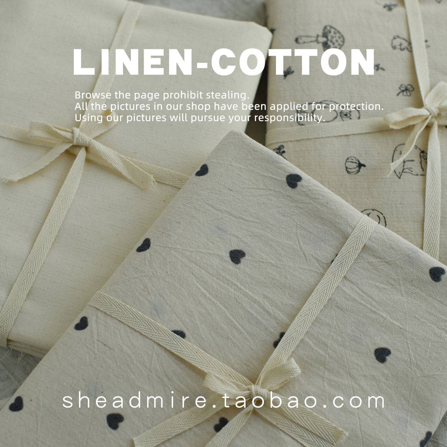 森系复古a类全棉麻布料做衣服裙子阔腿裤diy被套床单床笠麻棉面料