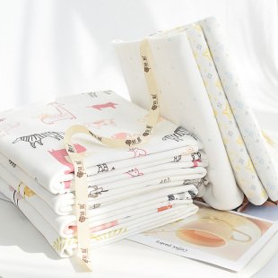 她慕 布料 纯棉针织布料磨毛精梳柔软弹力面料宝宝A类印花卡通服装