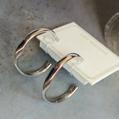 高级极简约简单百搭金属风圆环耳钉圆圈耳夹金银色树脂u型无耳洞