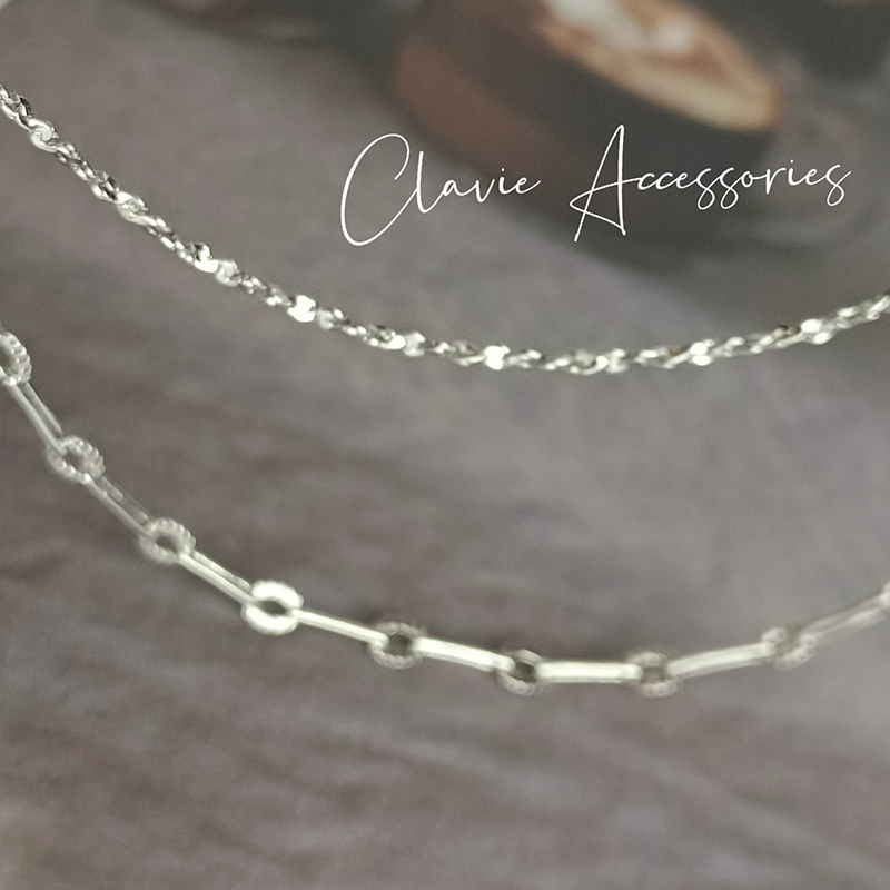 项链银色金色叠戴双层素细巧日系