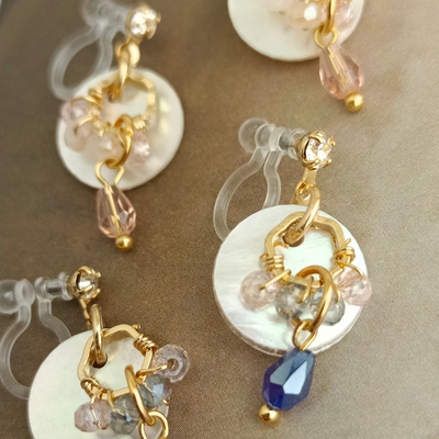 CA耳钉耳夹日系风小贝壳独家设计