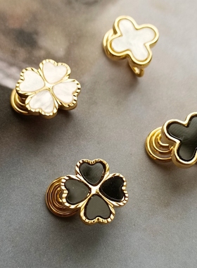 蚊香盘耳夹无耳洞女十字架四叶草爱心通勤OL简约简单黑色白色耳钉