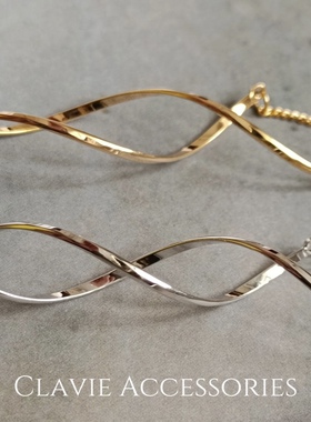 耳夹长款流苏无耳洞旋转曲线高级感金色银色螺旋方圆脸金属耳环女