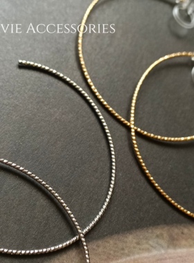 日本独特设计高级精致细圆圈大小金色银色耳钉耳环无耳洞耳夹日系