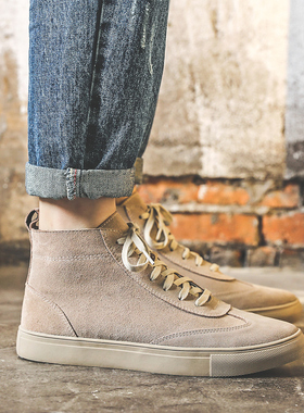 马丁靴男冬季短靴男靴子真皮复古休闲高帮板鞋英伦风中帮沙漠靴潮