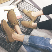 休闲鞋 复古马丁低帮潮鞋 情侣透气反绒皮鞋 真皮英伦男士 男鞋 子秋冬