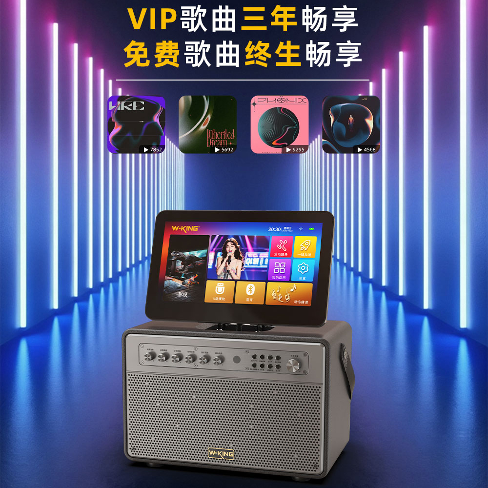维尔晶V6广场舞音响带显示屏户外K歌演出直播点歌机KTV大功率音箱