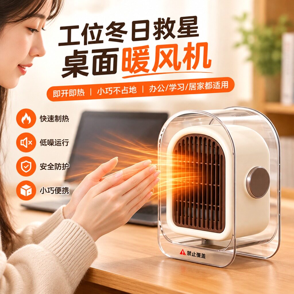 冬季速热取暖器办公室桌面小型暖风机家用节能迷你台式静音电暖气