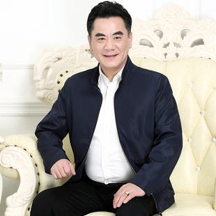 秋季 薄款 中年男装 爸爸装 外衣男 男士 秋装 外套休闲春秋夹克2018新款