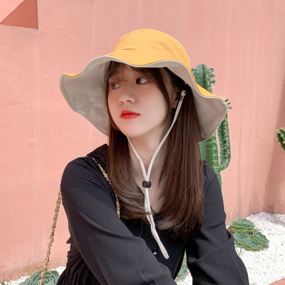 双面渔夫帽女日系百搭夏韩版网红