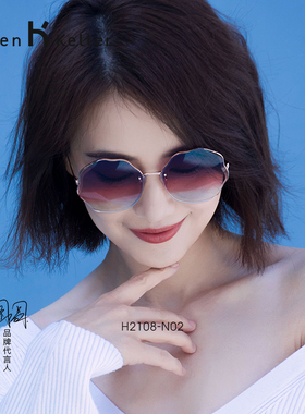 海伦凯勒2025新款ins花瓣墨镜女潮太阳眼镜高级感酷奇渐变色防晒