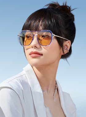 海俪恩2025年新款太阳眼镜女潮酷防紫外线双梁复古墨镜男款N8121
