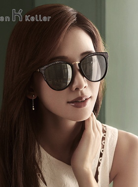 海伦凯勒可配近视墨镜女林志玲明星同款偏光防紫外线猫眼太阳眼镜