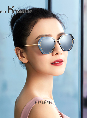 海伦凯勒墨镜女士2025年新款防紫外线大框渐变太阳眼镜大脸高级感