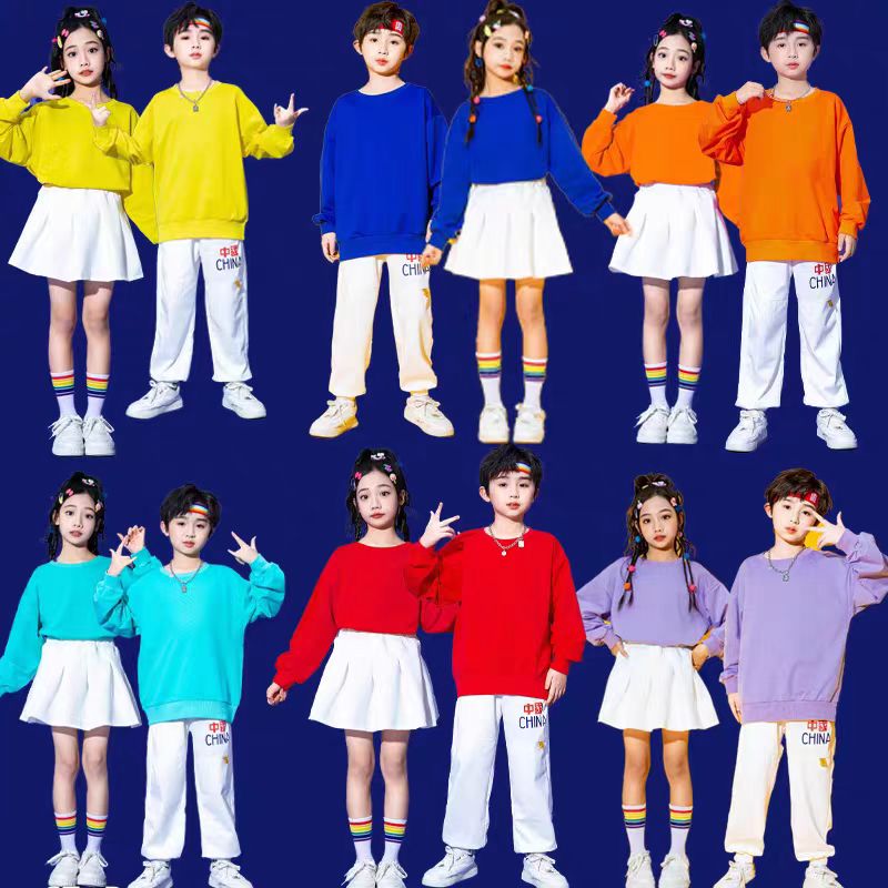 运动会啦啦队幼儿园糖果色演出服