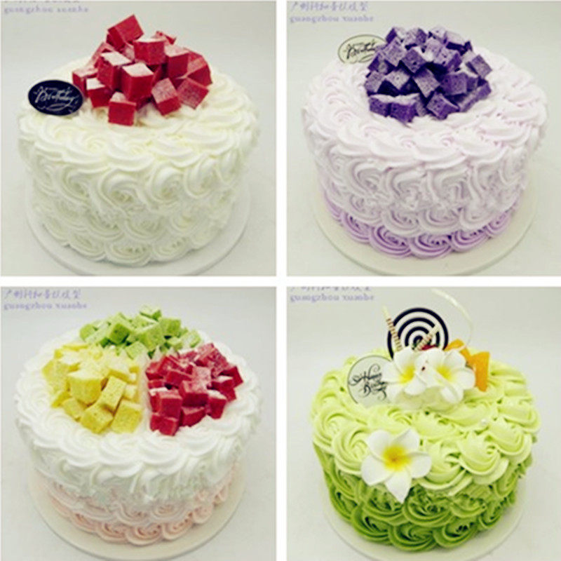轩和蛋糕模型 韩式加高仿真奶油鲜花生日节庆蛋糕模型 假蛋糕样品