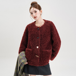 短款羊羔毛外套颗粒绒海宁皮草女羊剪绒大衣保暖秋冬2025新款年轻