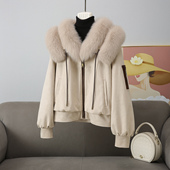 短款 2025冬新款 派克鹅绒羽绒服年轻减龄气质外套狐狸毛领皮草时尚