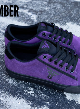 紫色FALLEN滑板鞋翻毛皮鞋面柔软舒适男女同款板鞋PRO减震lakai鞋