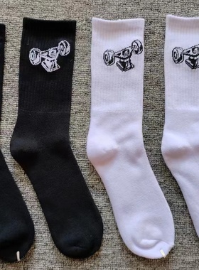 滑板sk8自主品牌长筒袜学生袜子原宿日系白色防滑过膝街舞运动BMX