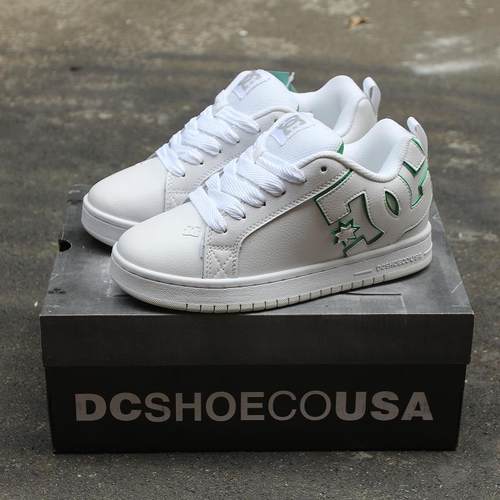 DC滑板鞋系带男女运动低帮纯白色
