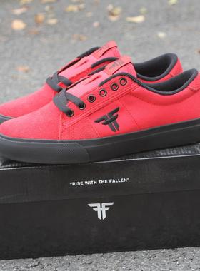 酒红色fallen滑板鞋翻毛皮鞋面柔软舒适男女同款板鞋减震lakai鞋