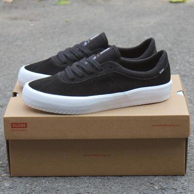 黑白GLOBE麂皮低帮BMX滑板鞋男女