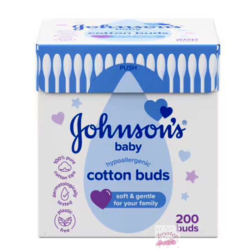 英国进口Johnson`s 强生棉签棉棒柔软舒适干净安全200只盒装
