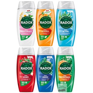 选1 6款 滋润自然 进口Radox乐多士清新水果沐浴液露225ml 英国原装