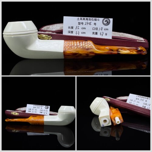 土耳其海泡石烟斗小号经典斗型进口特级整块原石大师手工雕刻签名