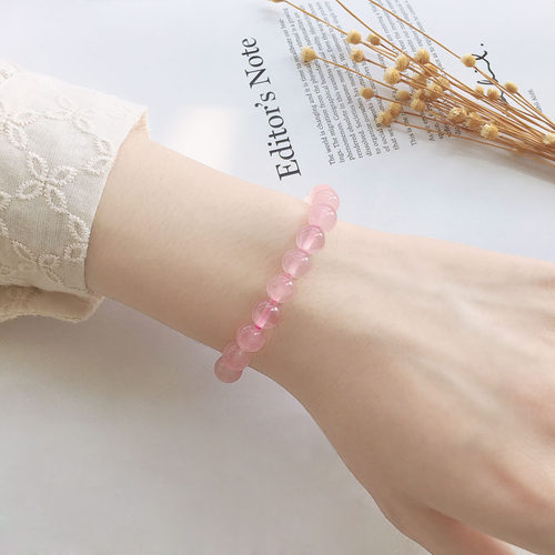 招桃花天然粉水晶手链