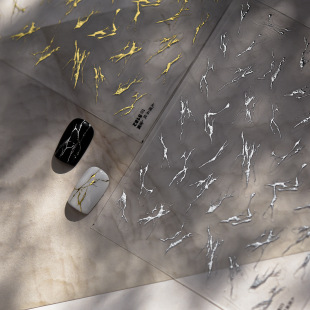 大理石纹烫金美甲贴纸气质轻奢装 饰指甲电脑手机壳iPad手账贴画