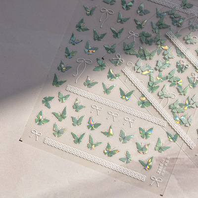 日系蝴蝶浮雕立体美甲贴纸电脑笔记本手机克平板文具咕卡手账diy