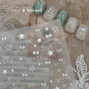 星钻猫咪烫银立体美甲贴纸装 饰tomoni指甲电脑手机壳iPad相机贴画