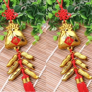 春节过年喜庆福字挂件金元宝花生串植物盆景摇钱树喜庆装扮挂饰