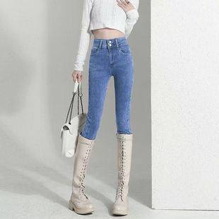 显瘦紧身提臀铅笔裤 修身 子潮 女2025年秋冬新款 弹腰小脚牛仔裤