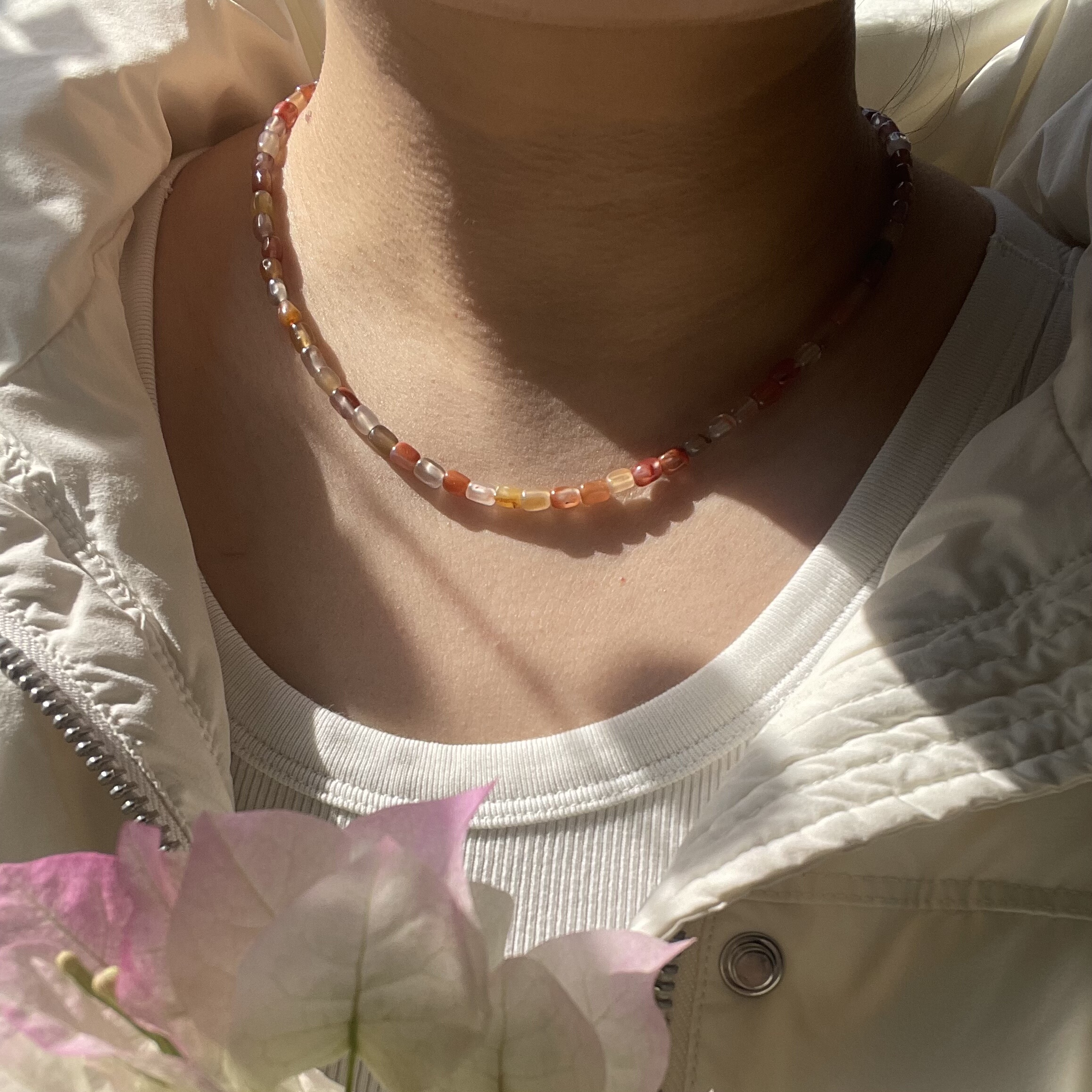 【斑驳阳光】原创设计师水晶项链天然南红女士生日圣诞新年礼物