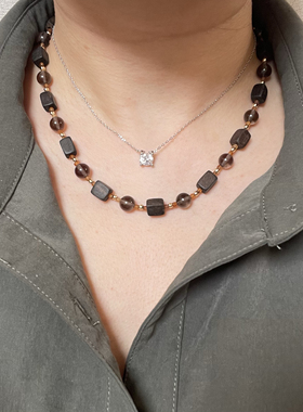 【沉木雅韵】原创设计师项链天然沉香檀香水晶多宝黄水晶青金石