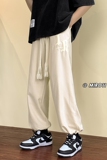 新款夏季字母印花大粗绳宽松长裤K5160B315P45控58，男装休闲裤，电商B315