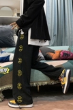 冬季港风加绒加厚卫裤男青少年笑脸运动裤男K3681P55控价68，男装休闲裤，电商B315