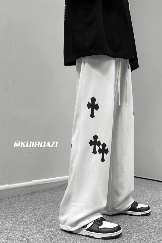2023春季新款高街十字架拖地卫裤常规K3663P45控价58,男装休闲裤,电商B315