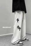 2023春季新款高街十字架拖地卫裤常规K3663P45控价58，男装休闲裤，电商B315