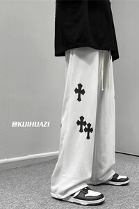 2023春季新款高街十字架拖地卫裤常规K3663 P45控价58图片