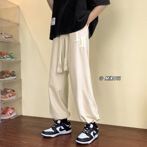 新款夏季字母印花大粗绳宽松长裤K5160 B315 P45控58图片