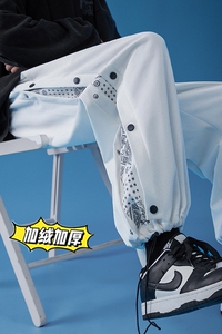 冬季加绒加厚腰果花卫裤青少年休闲裤 K3618J P65控78图片
