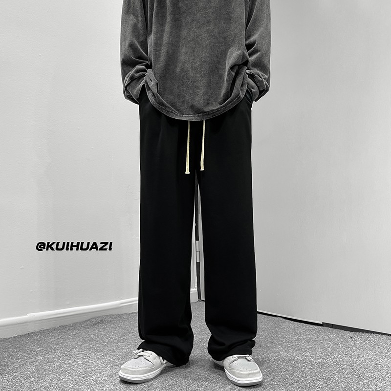 2023春季新款男士纯色宽松直筒拖地裤K3678P45控58,男装休闲裤,电商B315