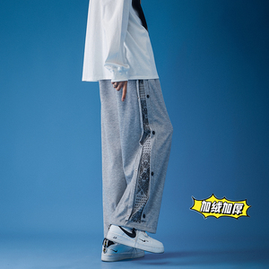 冬季加绒加厚腰果花卫裤青少年休闲裤 K3618J P65控78图片